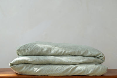 The Flax Linen Duvet Cover - Colour: Sage