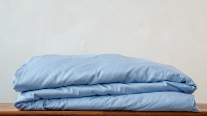 The Sateen Cotton Duvet Cover - Blue