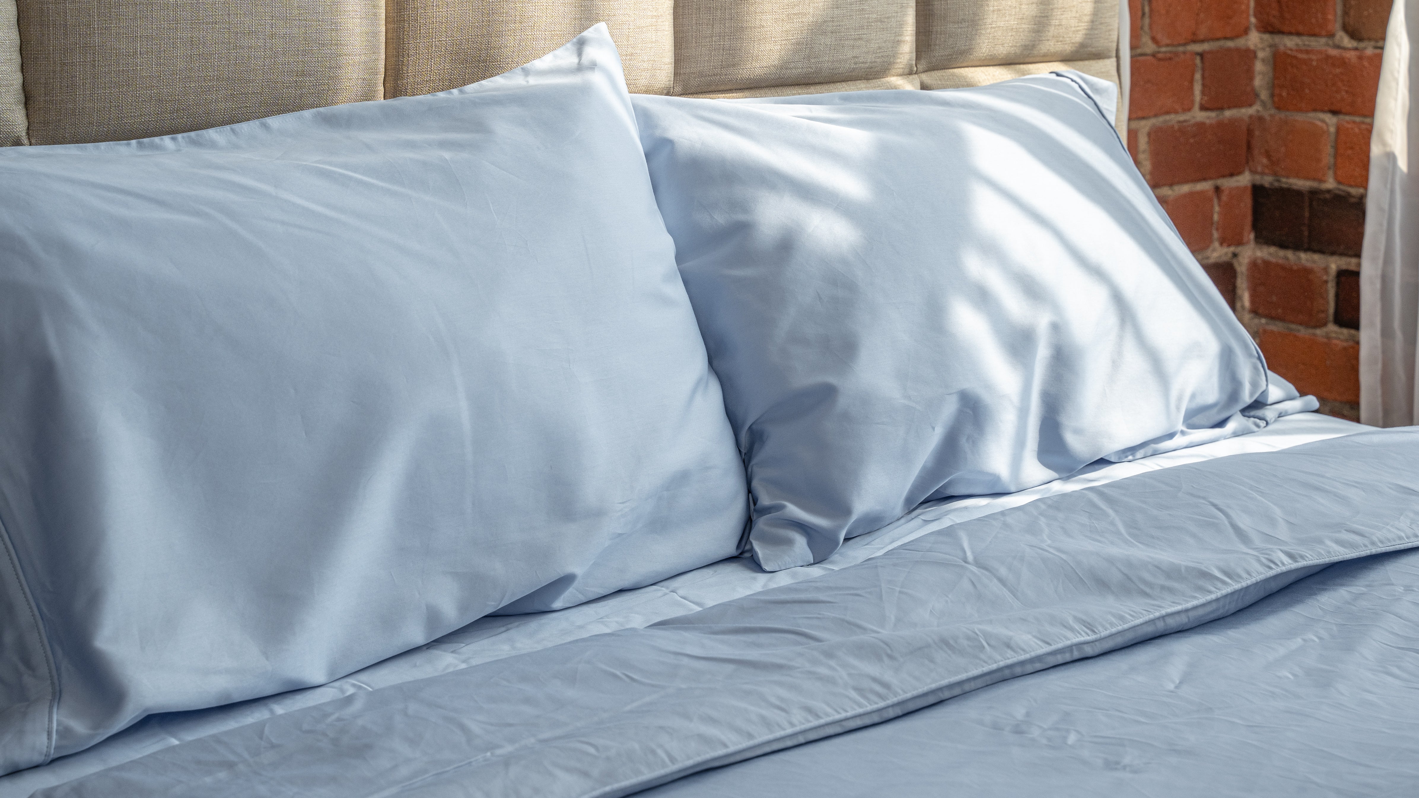 The Sateen Cotton Bedding - Colour: Sky